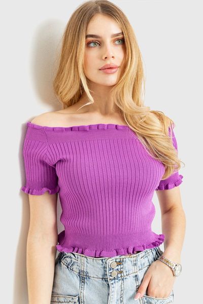 Топ женский нарядный в рубчик, цвет фиолетовый, 204R020 204R020 фото