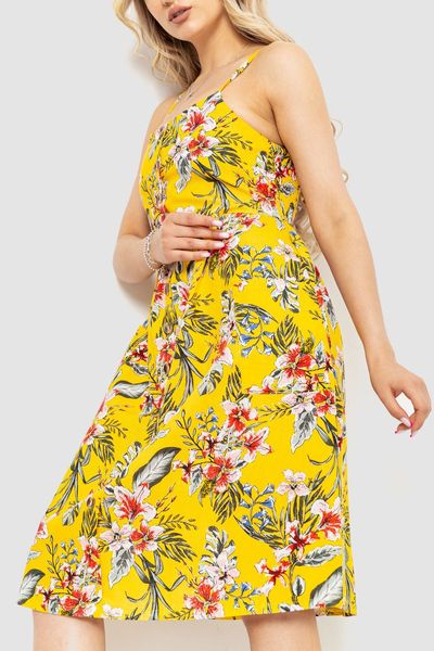 Жіночий сарафан з квітковим принтом, колір жовтий, 221R1932-7 221R1932-7 фото
