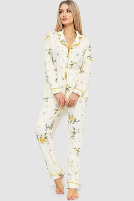 Пижама женская с принтом, цвет бежево-горчичный, 219RP-10091 219RP-10091 фото