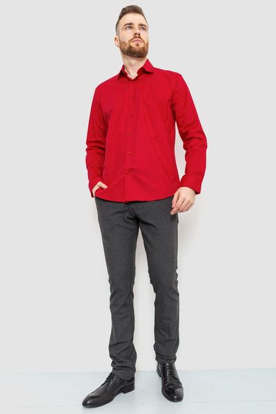 Рубашка мужская классическая однотонная, цвет темно-красный, 186R30 186R30 фото