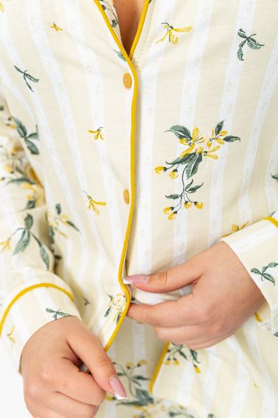 Пижама женская с принтом, цвет бежево-горчичный, 219RP-10091 219RP-10091 фото