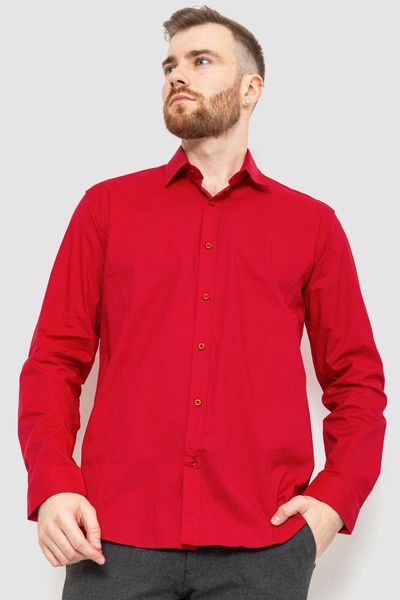 Рубашка мужская классическая однотонная, цвет темно-красный, 186R30 186R30 фото
