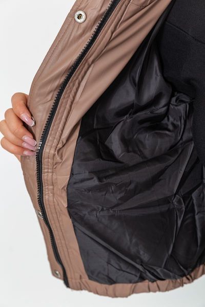 Куртка женская демисезонная экокожа, цвет мокко, 214R729 214R729 фото