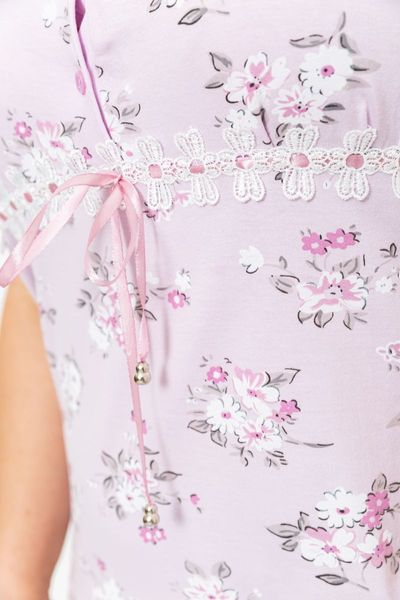 Нічна сорочка з квітковим принтом, колір бузковий, 219RC-1062 219RC-1062 фото