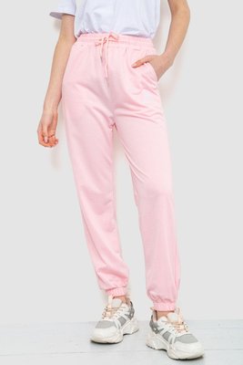 Спорт штани жіночі однотонні, колір світло-рожевий, 129RH019 129RH019 фото
