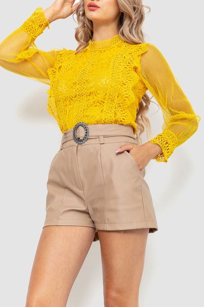 Блуза женская гипюровая классическая, цвет горчичный, 204R150 204R150 фото