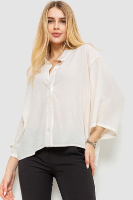 Блуза классическая однтонная, цвет молочный, 102R332-3 102R332-3 фото